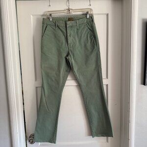 Mother Insider Green Ankle Crop Slim Trousers